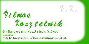 vilmos kosztelnik business card